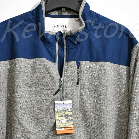 Orvis Jackets & Coats Orvis Men Bonded Mesh Fullzip Jacket Gray